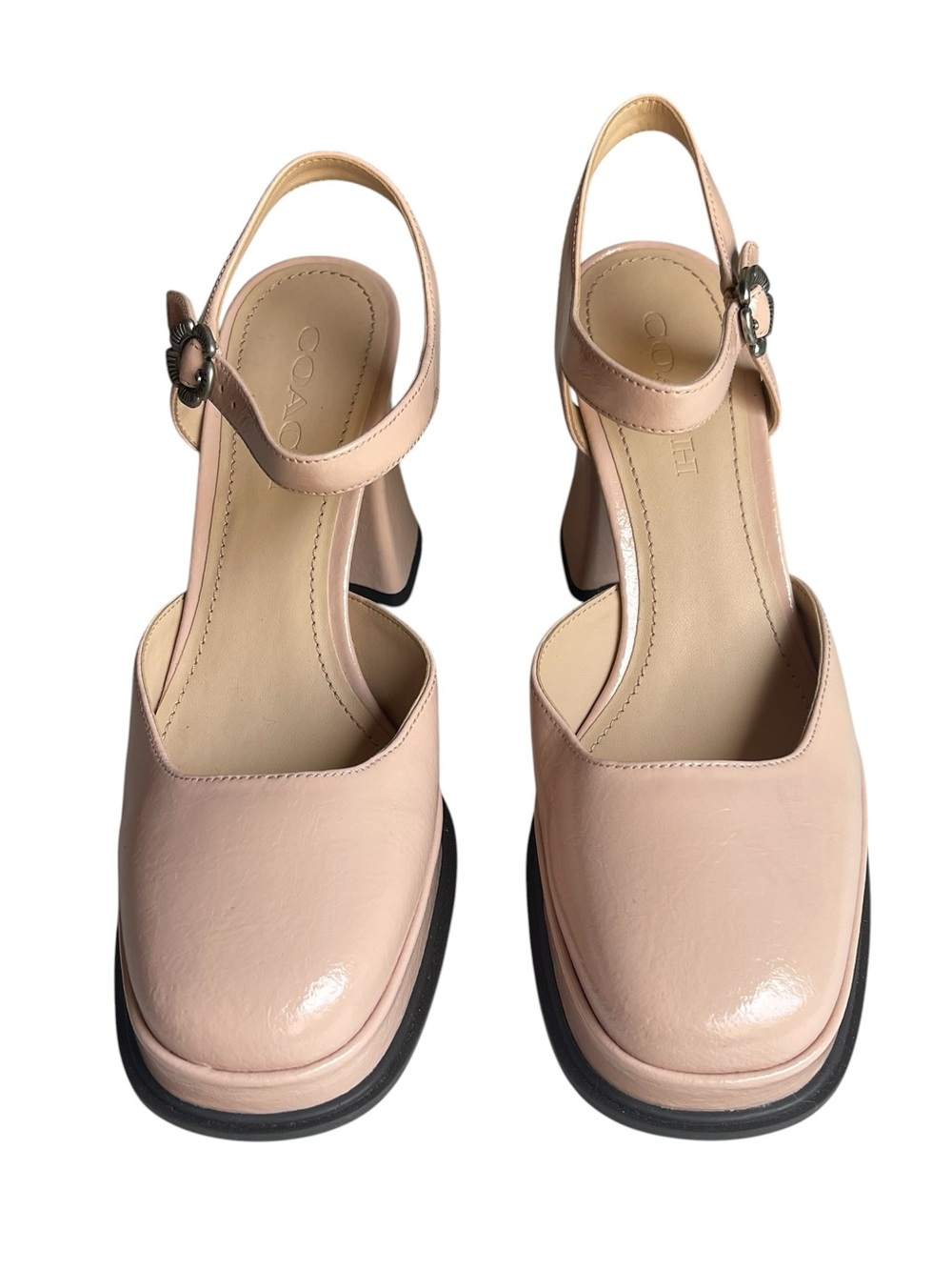 Coach Blush Pink Patent Leather Mary Jane Heels - Picture 3 of 11